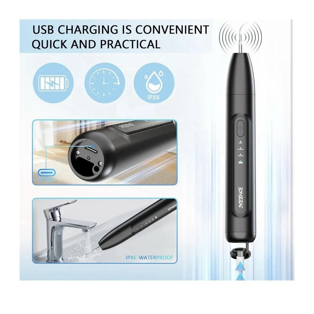 NEENCE Dog Electric Toothbrush Ultrasonic Teeth Cleaner with LED Light for Dogs